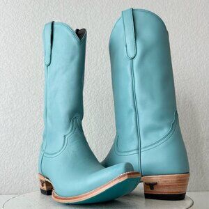 Lane EMMA JANE Womens Cowboy Boots 8 Turquoise Western Cowgirl Mid Calf Tall